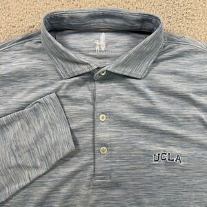 Johnnie-O Shirt Men's M Blue Polo Featherweight Stretch‎ Long Sleeve UCLA Bruins